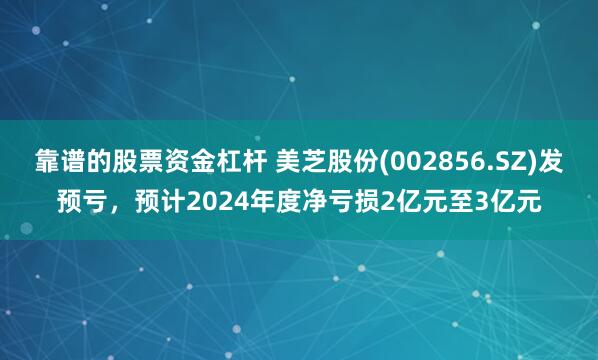 靠谱的股票资金杠杆 美芝股份(002856.SZ)发预亏，预计2024年度净亏损2亿元至3亿元