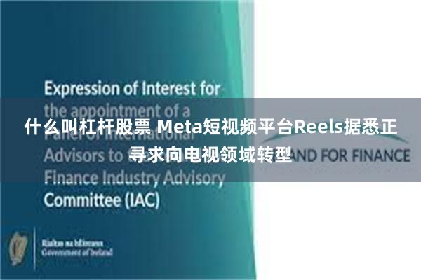 什么叫杠杆股票 Meta短视频平台Reels据悉正寻求向电视领域转型
